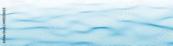 Fototapeta Abstract vector blue wave background, clean design. Flowing curves and smooth lines. Modern vector pattern, wavy water effect, calm ocean surface, tranquil ripple.