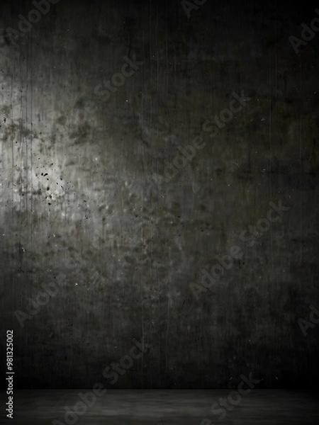 Fototapeta Dark textured grunge wall with a raw concrete surface.