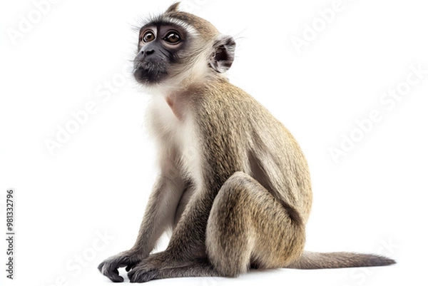 Fototapeta Monkey on White Background