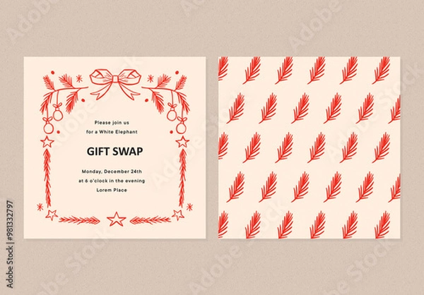 Obraz Gift Exchange Party Invitation