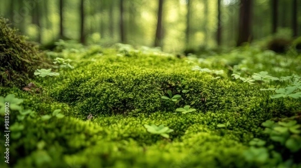 Fototapeta Closeup of Lush Moss in a Forest