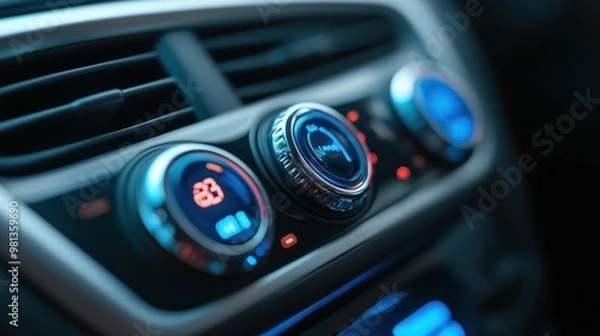 Obraz Close-up of Car Air Conditioning Controls