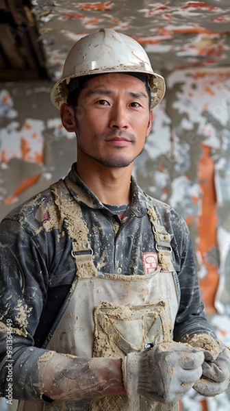 Obraz Interior Worker Ready for Renovation [created with generative AI technology]