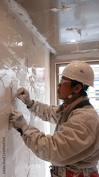 Obraz Interior Worker Ready for Renovation [created with generative AI technology]