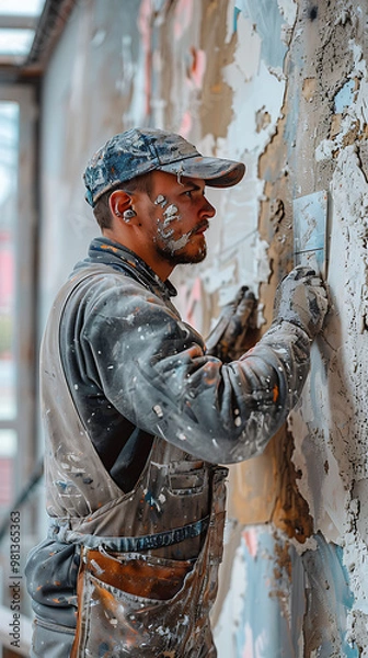 Obraz Interior Worker Ready for Renovation [created with generative AI technology]