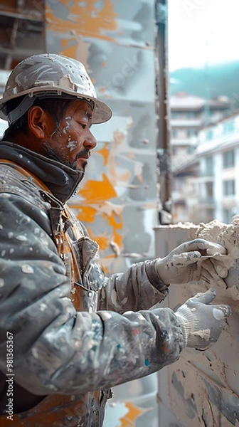 Obraz Interior Worker Ready for Renovation [created with generative AI technology]