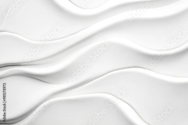 Fototapeta Flowing white leather texture with soft waves