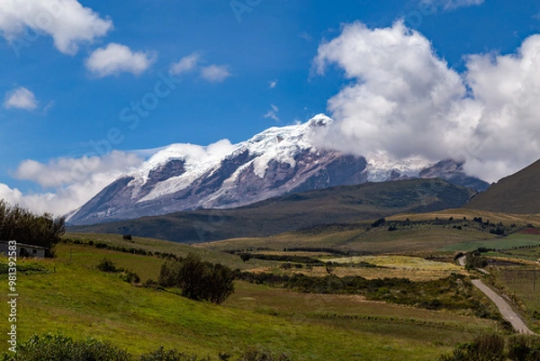 Obraz Andean landscape, Cayambe volcano