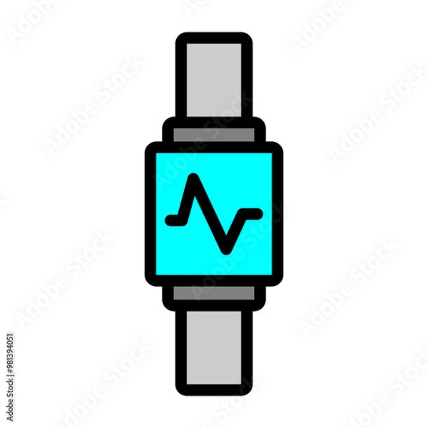 Fototapeta Fitness Tracker Vector Filled Icon Design