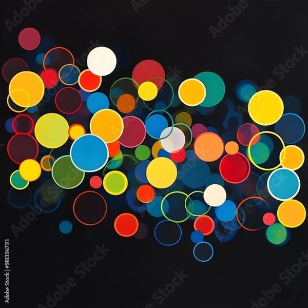 Obraz Colorful circles on dark background image