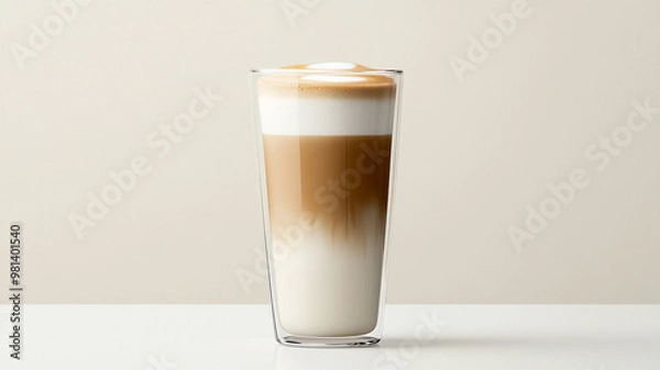 Obraz Glass of tasty aromatic layered coffee latte macchiato