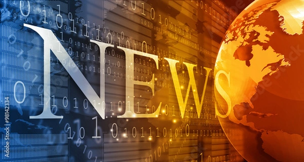 Obraz Słowa wiadomości na tle cyfrowym.