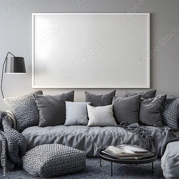 Obraz Cozy Living Room with Modern Decor Elements