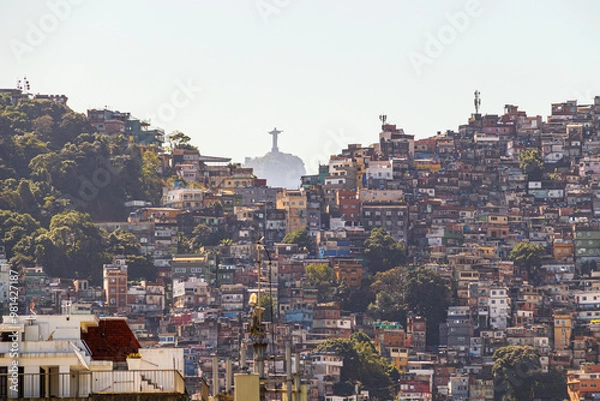 Fototapeta view of the rocinha favela in Rio de Janeiro.