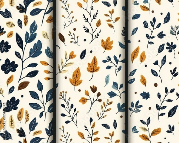 Fototapeta Serene Muted Abstract Floral Patterns with Soft Lines in Flat Design Style for Tranquil and Elegant Visual Aesthetics