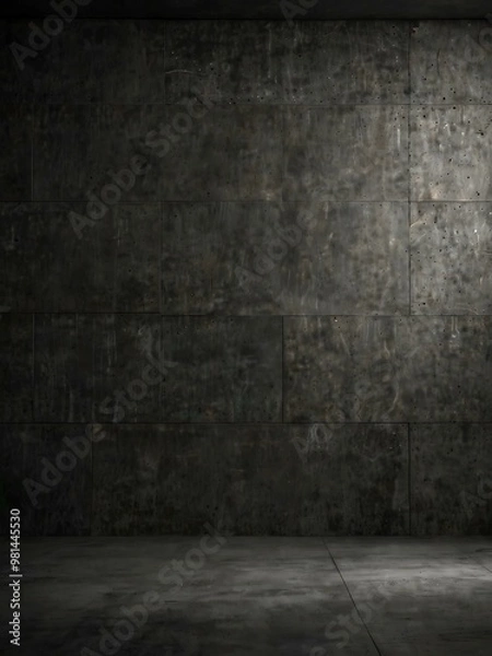 Fototapeta Grunge wall with dark grey stone textures and concrete background.