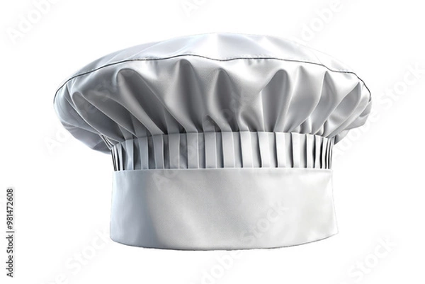Obraz High-resolution image showcasing a sole white chef's hat, clean, immaculately ironed, isolated against a completely transparent background, flawless, reveals dimples and bilas precision
