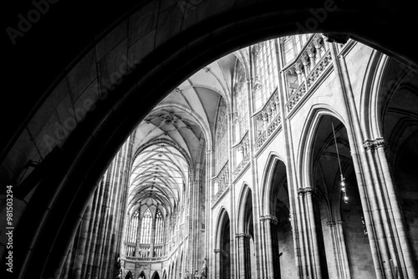 Obraz Low angle view of a church ceiling