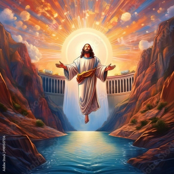 Obraz Jesus visits the Hoover Dam