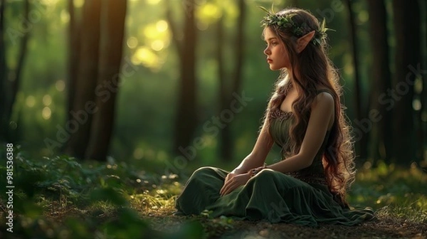 Obraz Forest elf among the trees.