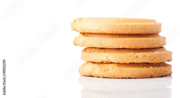 Fototapeta ring biscuits tower isolated on a white background