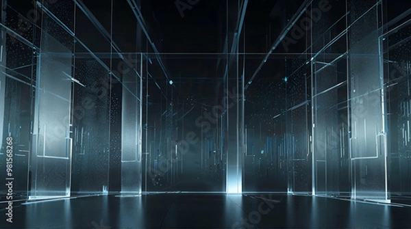 Fototapeta Abstract 3D fractal background, texture. Virtual Neon light background