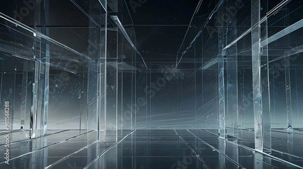 Fototapeta Abstract 3D fractal background, texture. Virtual Neon light background