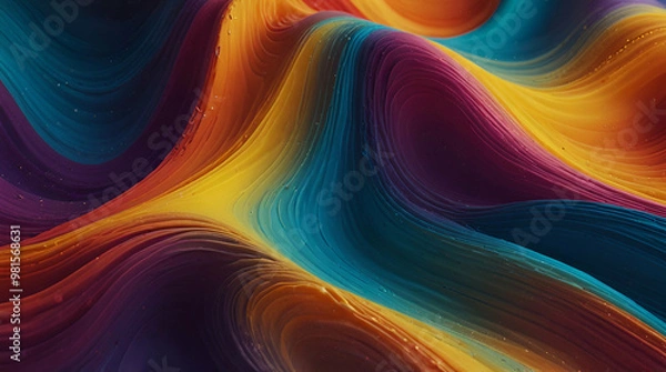 Fototapeta Vibrant liquid color waves abstract background design
