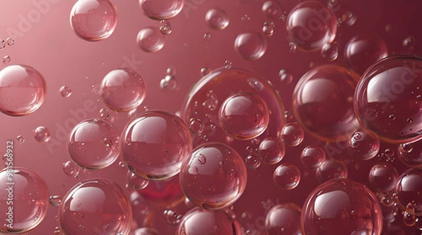 Obraz Abstract pink background with close up soap bubbles
