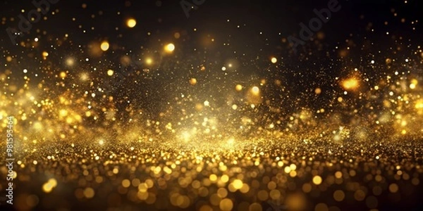Fototapeta Golden Glitter Abstract Background, bokeh, sparkle, glitter