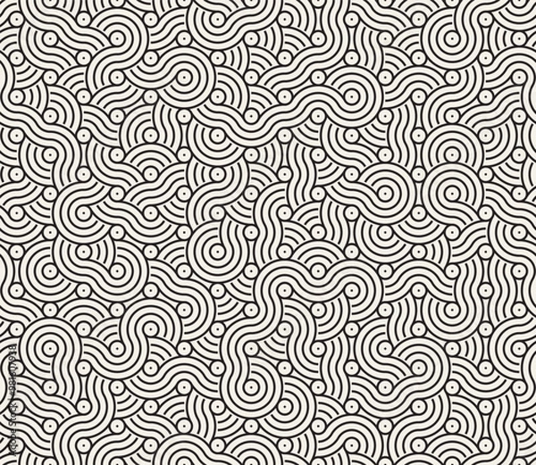 Obraz Vector seamless geometric pattern. Stylish abstract irregular shapes background. Repeating interwoven lines design.