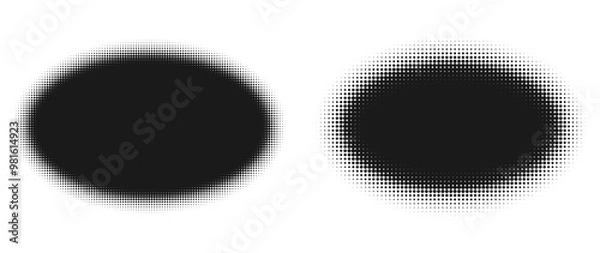Obraz Circle Halftone Effect Gradient Vector Illustration set
