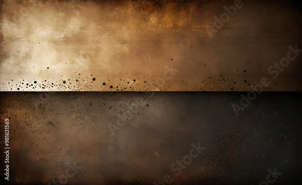 Fototapeta An abstract piece with a horizontal division, featuring a blend of bronze and dark tones