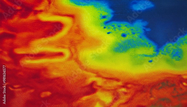 Obraz Abstract thermal of a landscape, showing variations in temperature.