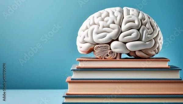 Fototapeta human brain with book