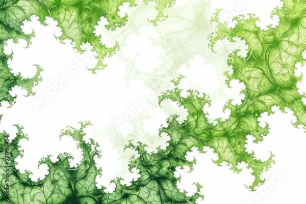 Fototapeta Serene silhouette of a mesmerizing green fractal pattern