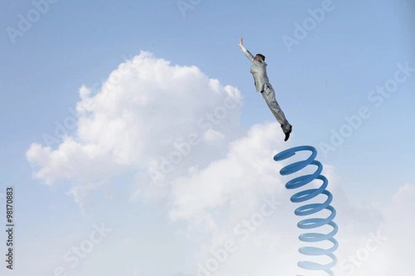 Fototapeta He did great career jump