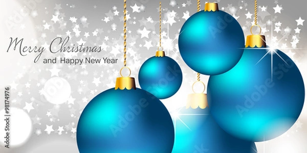 Fototapeta Vector illustration. Christmas card. New year. Winter holidays. Celebration. Xmas