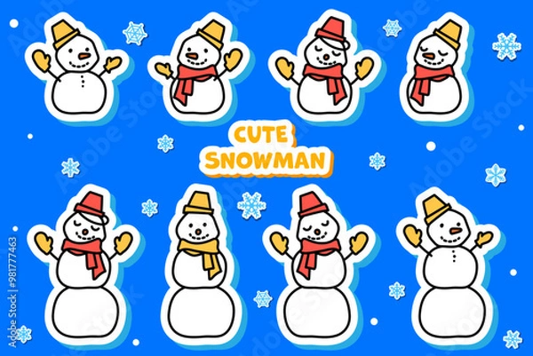 Obraz 雪だるま　かわいい　冬　雪