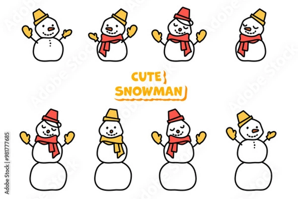 Obraz 雪だるま　かわいい　冬　雪