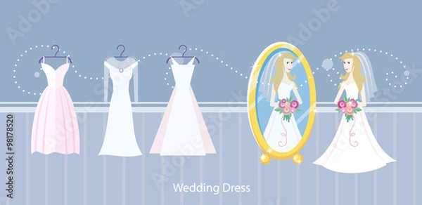 Obraz Wedding dress design flat style