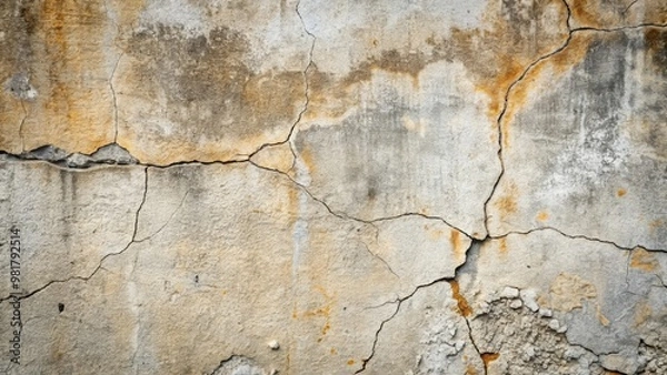 Fototapeta Texture of a weathered concrete wall with cracks and scratches, concrete, wall, texture, background, cracked, weathered, worn