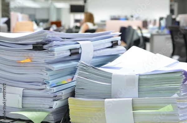 Fototapeta Documents/Stack of documents at workplace.