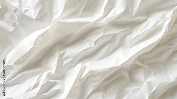 Fototapeta Wrinkled white fabric background texture.