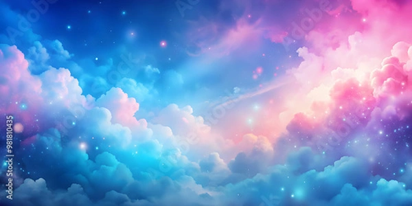 Fototapeta Dreamy background with vibrant colors of blue and pink, background, colorful, dreamlike, vibrant, blue, pink, abstract