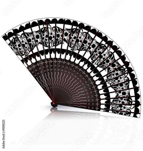 Obraz black and red fan