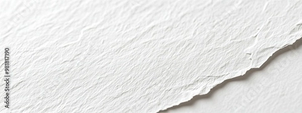 Fototapeta Close-up of White Textured Paper with Torn Edge