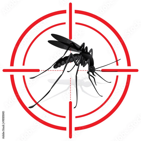 Fototapeta Signaling, mosquitoes with mosquito target. mira signal