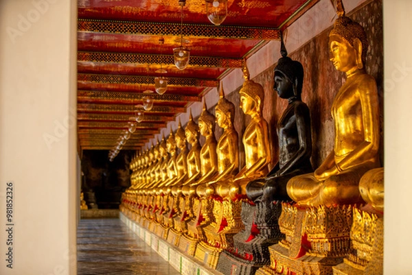 Fototapeta Buddha statues which are a symbol of the Lord Buddha for Buddhists