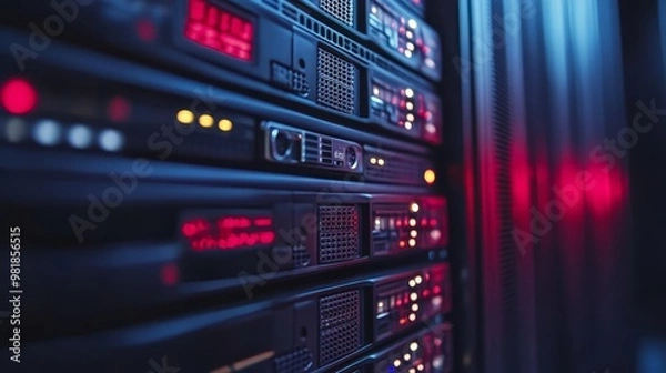 Obraz Server Racks Data Center Technology Network Infrastructure